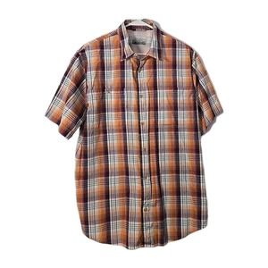 Ocean & Coast Shirt Mens‎ Sz M Button Up Plaid Short Sleeve Cotton